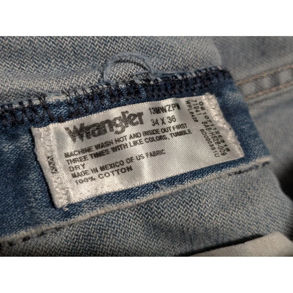 Wrangler Jeans Mens‎ 34x36 Blue Cowboy Cut Straight Leg Distressed Western